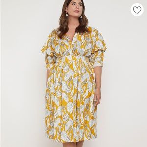 Eloquii Sz 28W Puff Sleeve Midi Dress